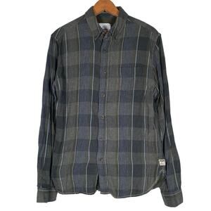 Surfside Supply Gray Green Plaid Button-Down Shirt       Size: S